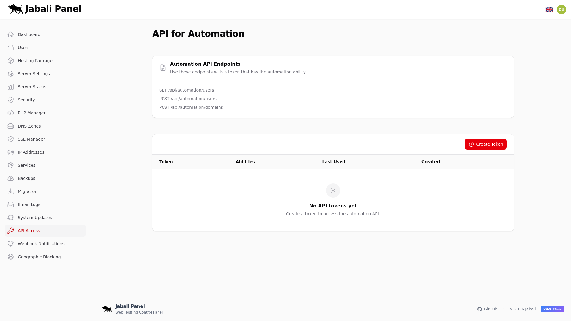 Api Access Screenshot