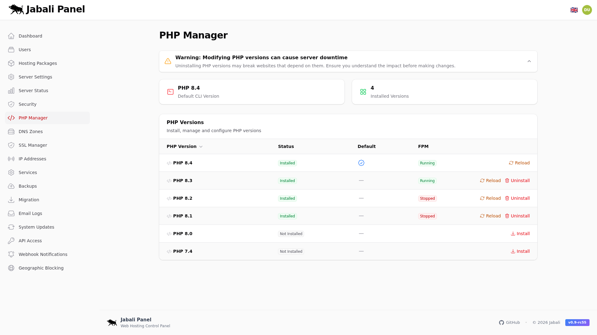 Php Manager Screenshot
