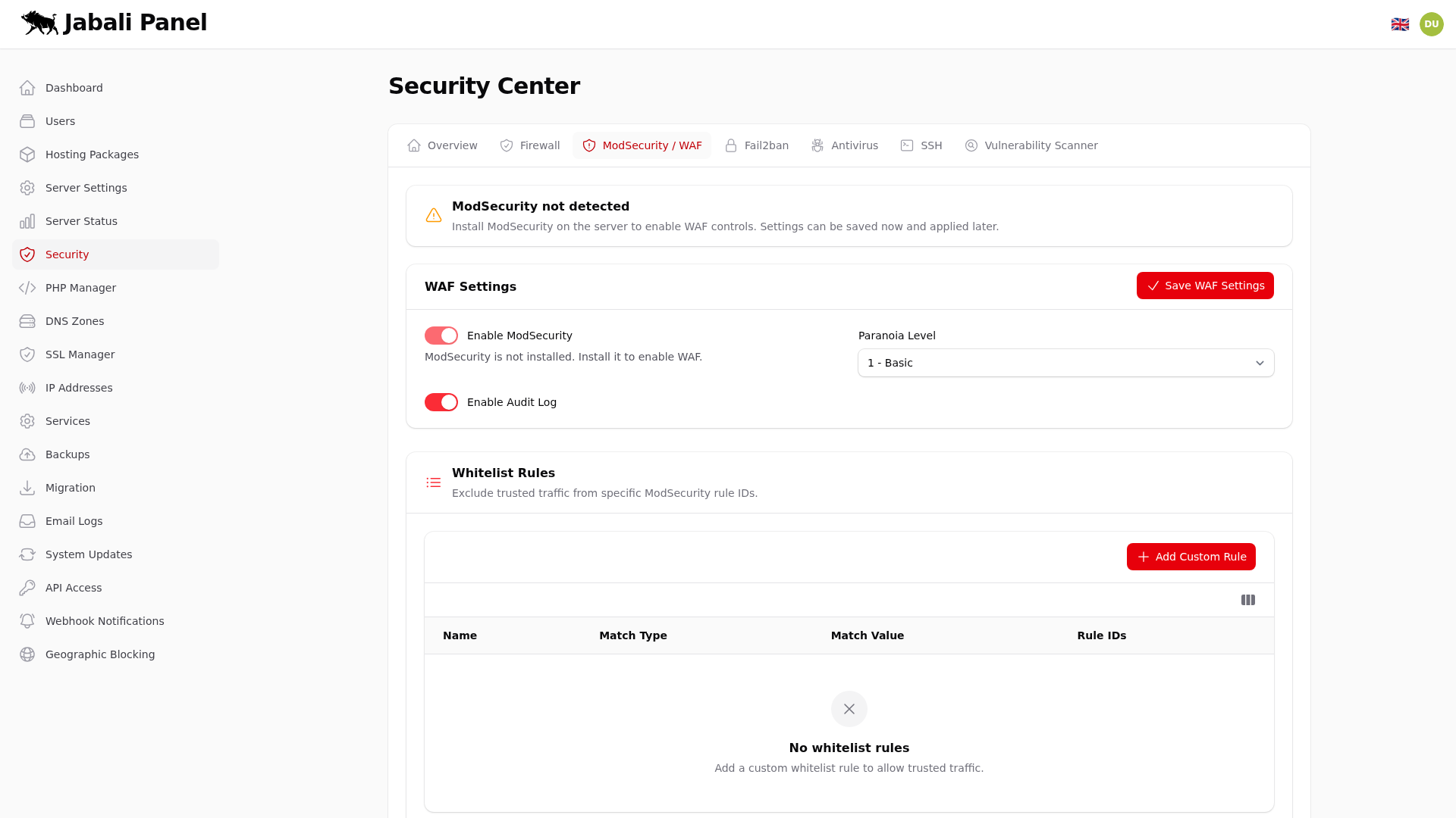 Security - ModSecurity / WAF