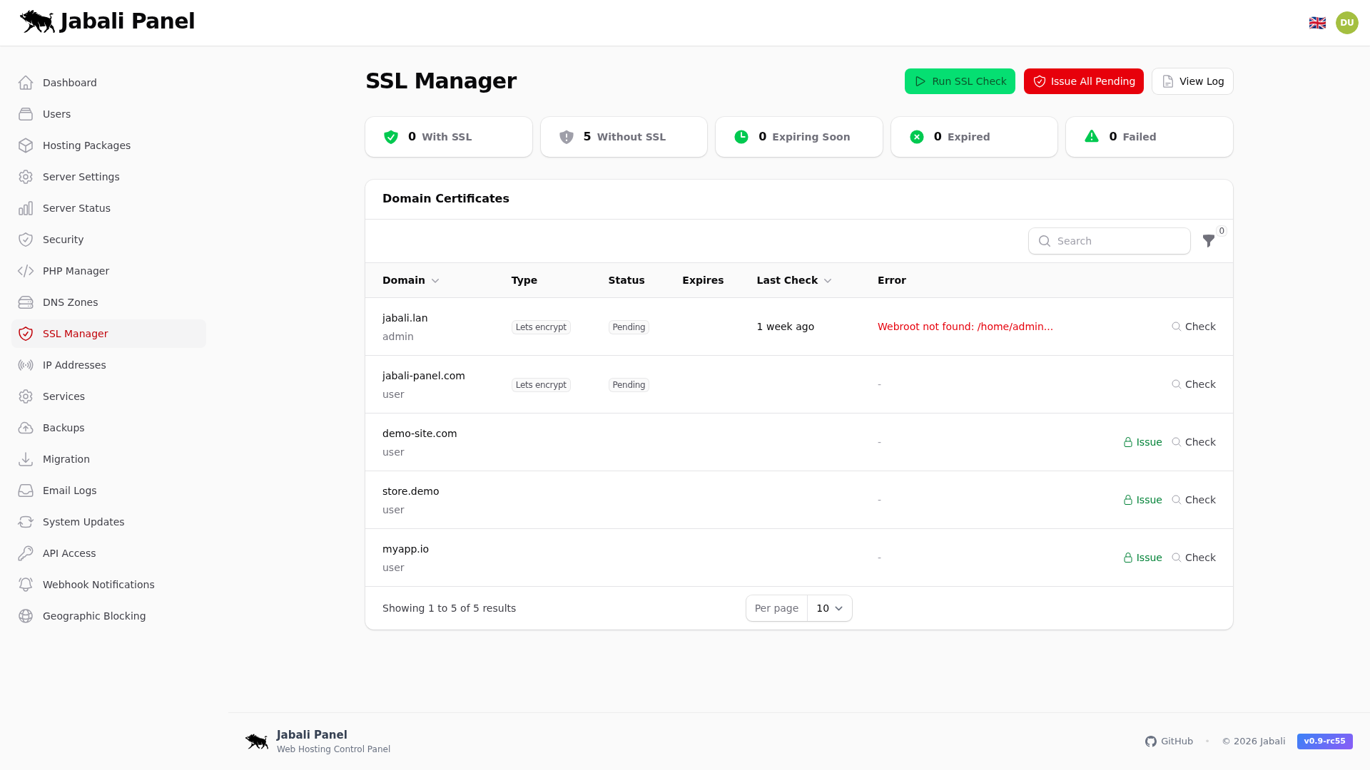 Ssl Manager Screenshot