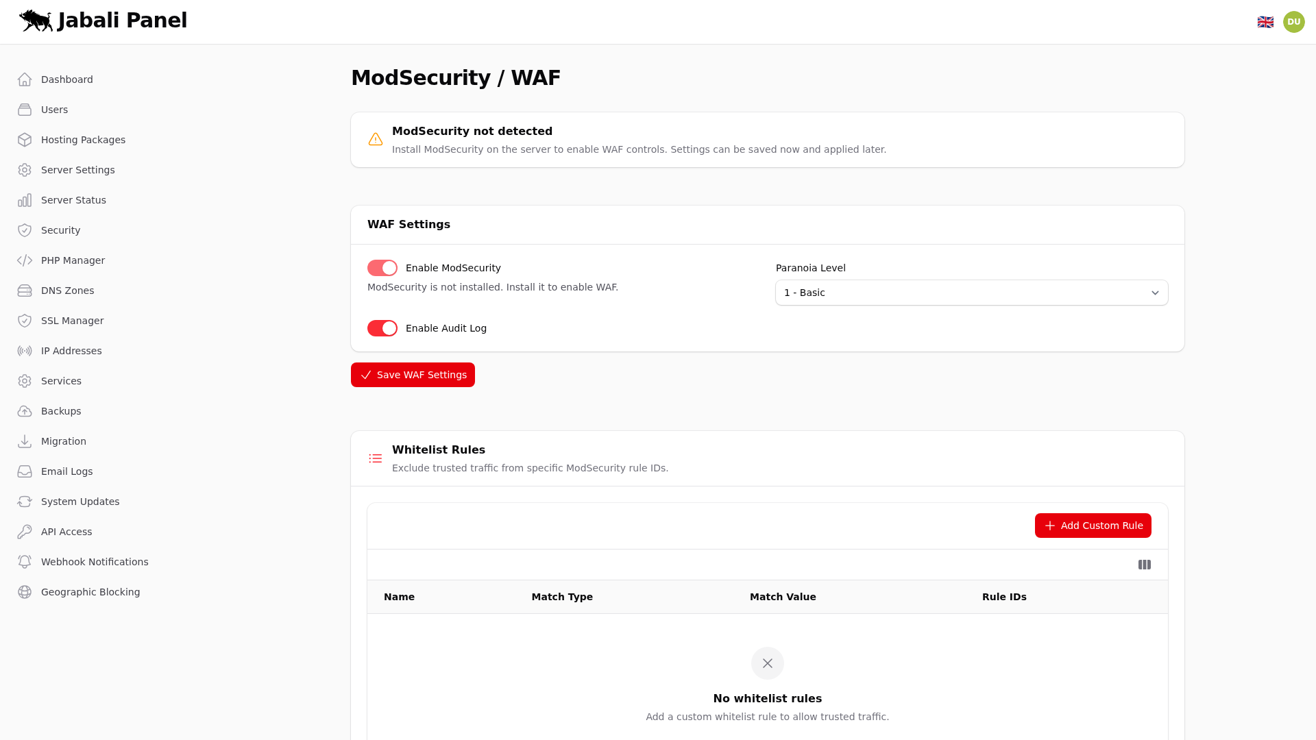 Modsecurity / Waf Screenshot