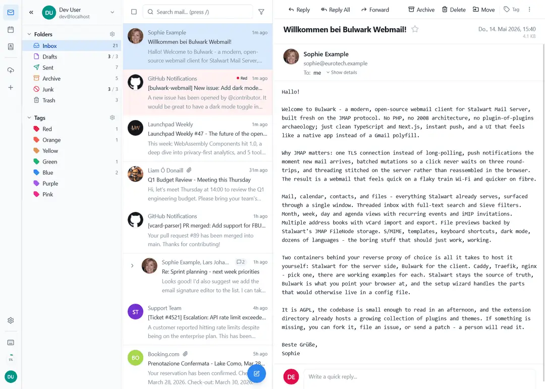 Bulwark webmail — modern JMAP client bundled with Jabali Panel
