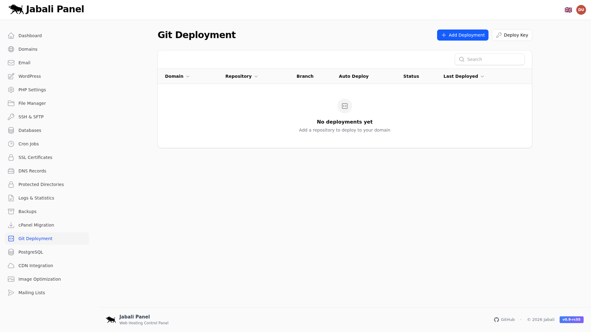Git Deployment Screenshot
