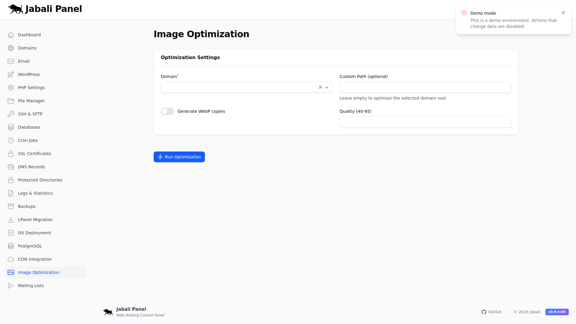 Image Optimization Screenshot